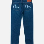 Evisu Mid-washed Seagull Print Taper Fit Jeans