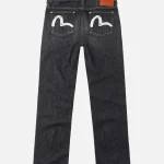 Evisu Black Washed Seagull Print Regular Fit Jeans