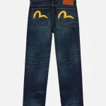 Evisu Dark-washed Seagull Print Regular Fit Jeans