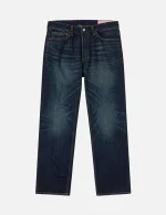 Evisu Dark-washed Seagull Print Regular Fit Jeans