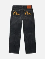 Evisu Black Washed Seagull Print Relax Fit Jeans