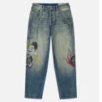 Evisu Allover Graffiti Printed Denim Jeans