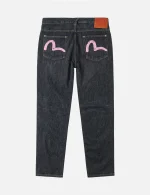 Evisu Black Washed Seagull Print Taper Fit Jeans