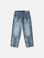 Evisu Ecru Daicock Print Loose Fit Jeans Front