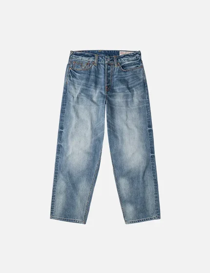 Evisu Ecru Daicock Print Loose Fit Jeans Front