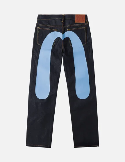 Evisu Light Blue Daicock Print Jeans
