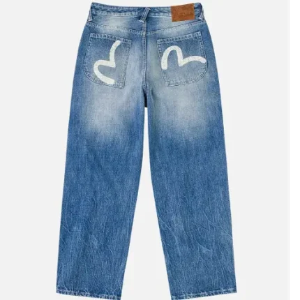 Evisu Seagull Print Double Knee Jeans