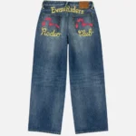 Evisu Heavy Washed and Distressed Jeans