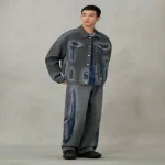 EvisuJeans Washed Distressed Seagull Print 3D Cut Jeans