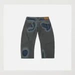 EvisuJeans Washed Distressed Seagull Print 3D Cut Jeans back view