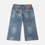 Seagull printed pocket flare jeans back view
