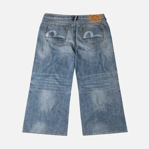 Evisujeans Seagull Printed Pocket Flare Jeans Back Seagull printed pocket flare jeans back view