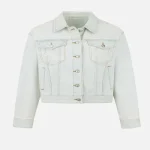 EvisuJeans hummingbird magnolia embroidery loose fit quilted denim jacket front view