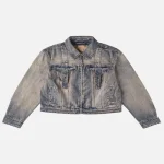 EvisuJeans Two Tone Washed Bondage Denim Jacket front view