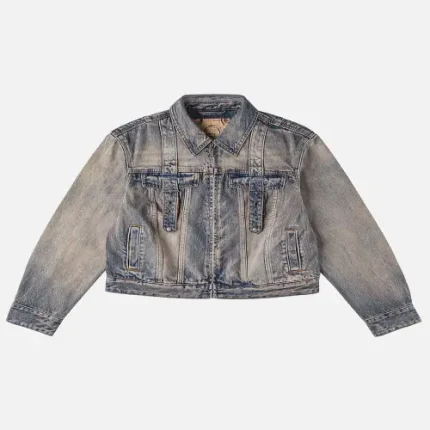 EvisuJeans Two Tone Washed Bondage Denim Jacket front view