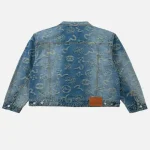 EvisuJeans Allover Monogram Rainbow Jacquard Denim Jacket back view